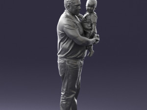 man with child 0132 3D Model