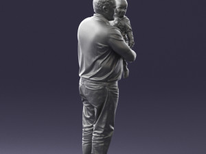 man with child 0132 3D Model