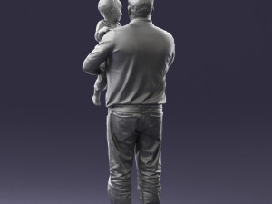 man with child 0132 3D Model