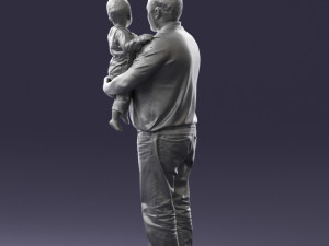 man with child 0132 3D Model