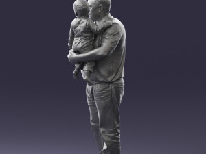 man with child 0132 3D Model