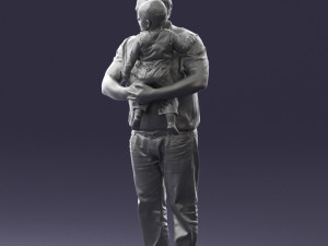 man with child 0132 3D Model