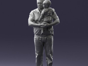 man with child 0132 3D Model