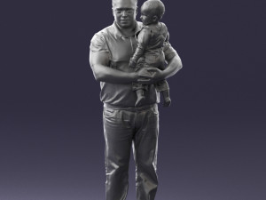 man with child 0132 3D Model