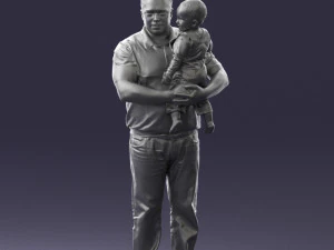 000466 Отец держит ребенка 3D Модель
