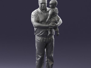 man with child 0132 3D Model