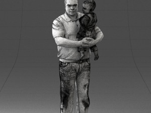 man with child 0132 3D Model