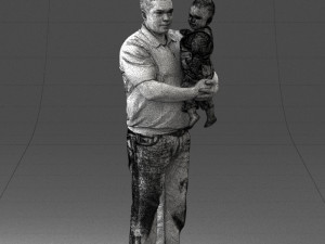 man with child 0132 3D Model