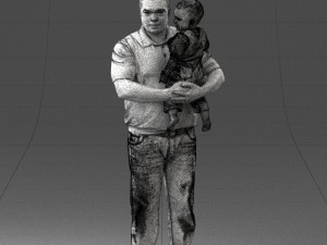 man with child 0132 3D Model