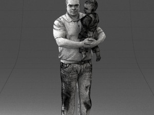 man with child 0132 3D Model