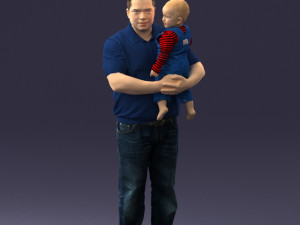 man with child 0132 3d print ready 3D 프린트 모델