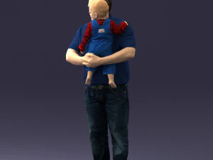 000466 Father Holding Baby 3dp 3D Print Model