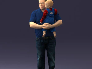 000466 Father Holding Baby 3dp 3D Print Model