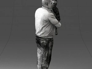 000466 Father Holding Baby 3dp 3D Print Model