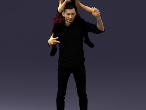 man with girl 0137 3D Model