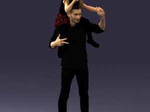 man with girl 0137 3D Model