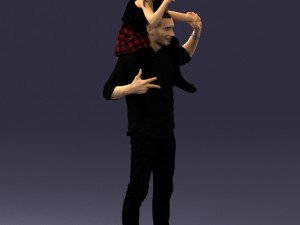 man with girl 0137 3D Model