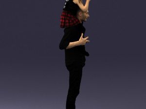 man with girl 0137 3D Model
