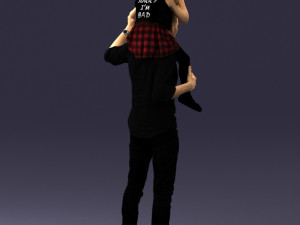 man with girl 0137 3D Model