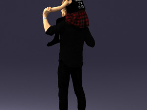 man with girl 0137 3D Model