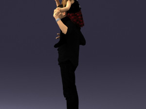 man with girl 0137 3D Model