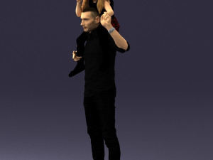 man with girl 0137 3D Model