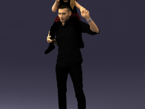 man with girl 0137 3D Model