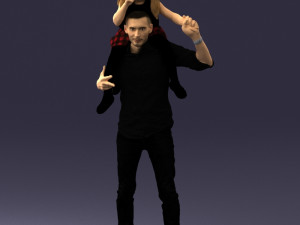 man with girl 0137 3D Model