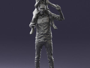 man with girl 0137 3D Model