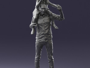 man with girl 0137 3D Model