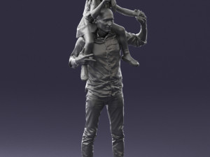 man with girl 0137 3D Model