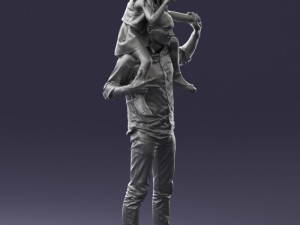 man with girl 0137 3D Model