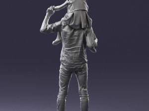 man with girl 0137 3D Model