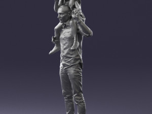 man with girl 0137 3D Model