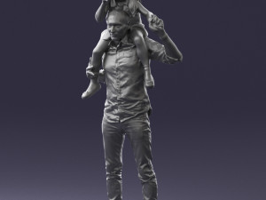 man with girl 0137 3D Model