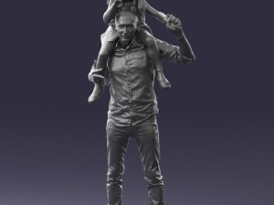 man with girl 0137 3D Model