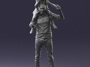 man with girl 0137 3D Model