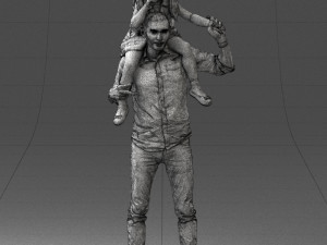 man with girl 0137 3D Model