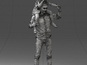 man with girl 0137 3D Model