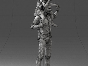 man with girl 0137 3D Model