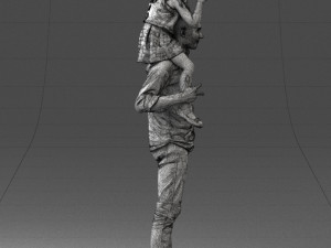 man with girl 0137 3D Model