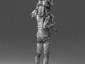 man with girl 0137 3D Model