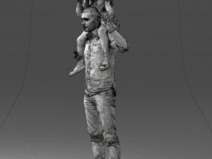 man with girl 0137 3D Model