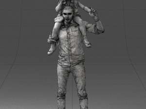 man with girl 0137 3D Model