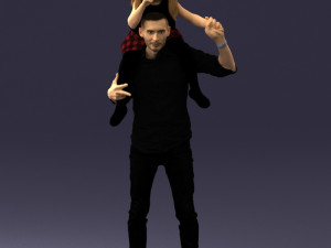 man with girl 0137 3d print ready Modelo de Impressão 3D