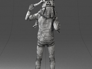 man with girl 0137 3d print ready Modello di stampa 3D