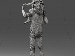man with girl 0137 3d print ready Modello di stampa 3D