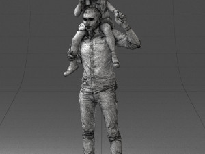 man with girl 0137 3d print ready Modello di stampa 3D