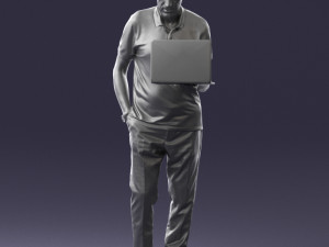 man with laptop 0138 3D Model