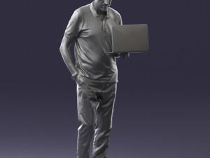 man with laptop 0138 3D Model